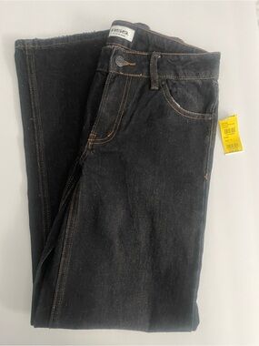 NWT RSQ Girls Size 16 Low Rise Wide Leg Black Jeans Y2K